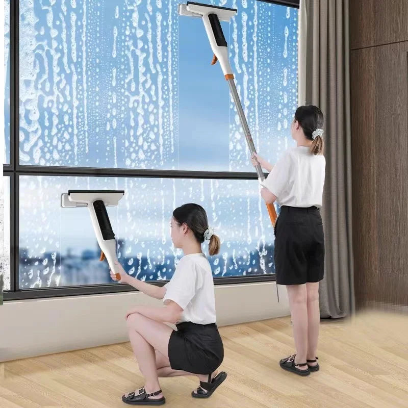 Afralia™ Window Spray Mop with Silicone Scraper - Household Cleaning Tool