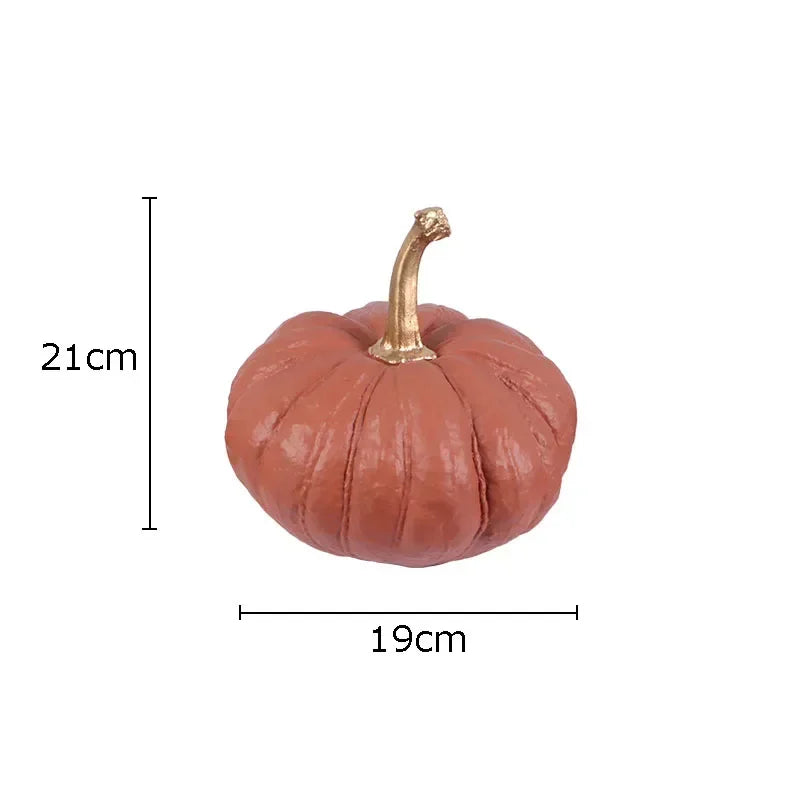 Afralia™ Gold Pumpkin Resin Sculpture Ornaments Home Decor-Artistic Room Aesthetics