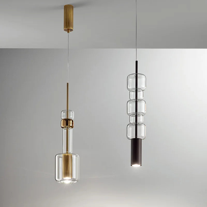 Afralia™ Cylindrical Glass Pendant Light: Modern, Nordic Design for Living Room, Restaurant, Kitchen