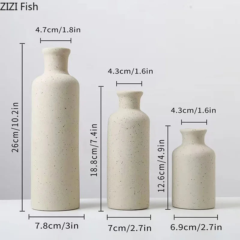 Afralia™ Minimalist Ceramic Vase Set for Desk & Room Decor