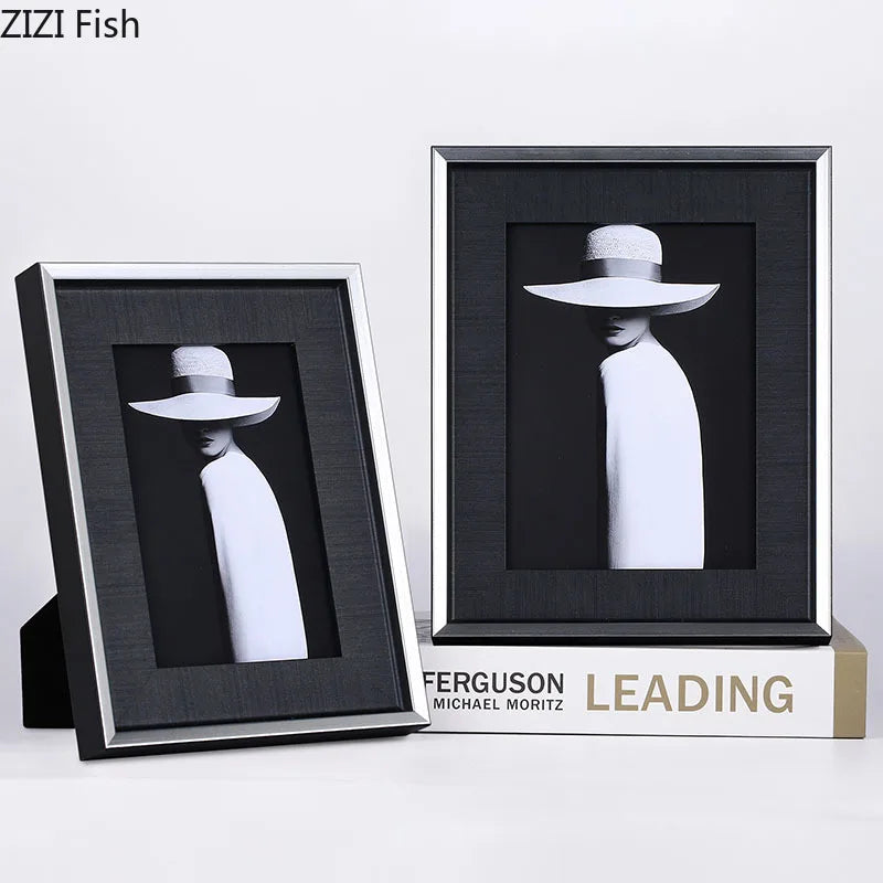 Afralia™ Silver Wood Photo Frame 6/7 Inch Modern Decor for Room Aesthetic