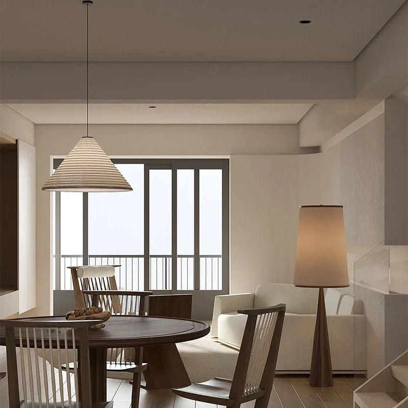 Afralia™ Wabi Sabi Rice Paper Chandelier LED Pendant Lights for Dining Room and Bar