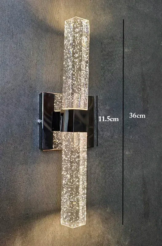 Afralia™ Bubble Crystal LED Wall Lamp: Modern Bathroom Living Room Bedroom Sconce Lighting