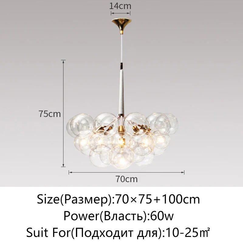 Nordic Glass Chandelier Ceiling Pendant Light by Afralia™. Luxe Home Decor Fixture for Living Room and Bedroom.