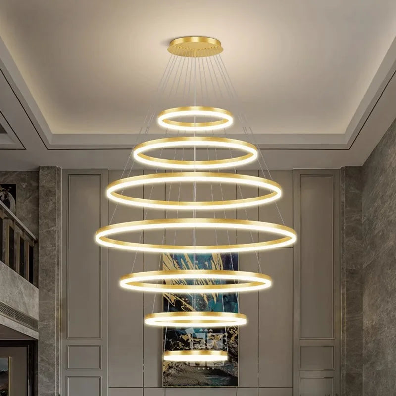 Afralia™ Modern Stair Chandelier Pendant Lights for Indoor Lighting