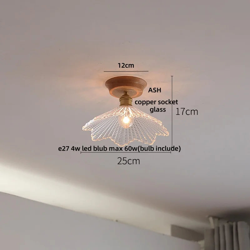 Afralia™ Clear Glass LED Ceiling Light, Modern Nordic Bedroom Decor Ceiling Lamp