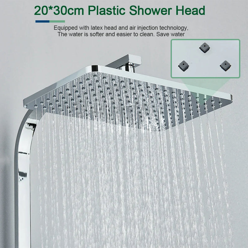 Afralia™ Digital Display Shower System with Thermostatic Control and Tub Spout