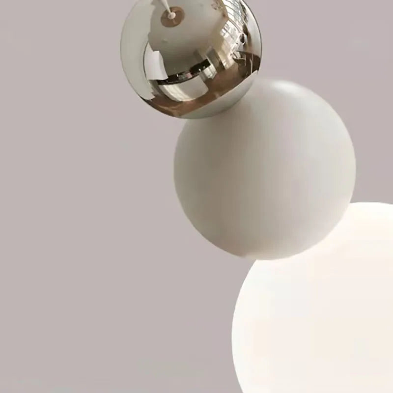 Nordic White Glass Pendant Lamp, Adjustable Hanging Light Fixture, Afralia™ Brand.