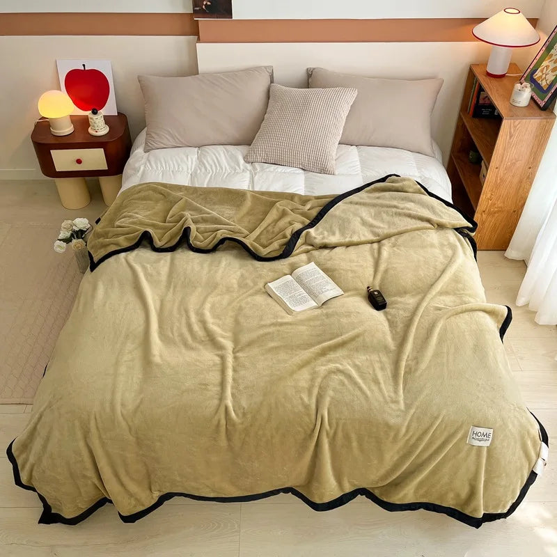 Afralia™ Milk Velvet Coral Fleece Blanket for Sofa & Bed - Warmth Throw