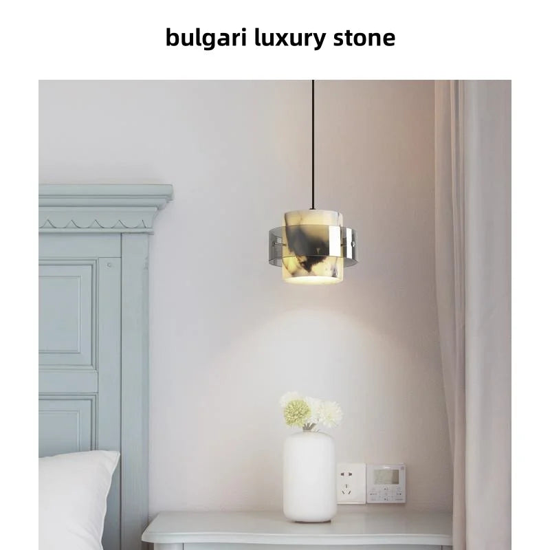 Afralia™ Smoke Gray Glass LED Pendant Light for Bedroom Kitchen Restaurant Loft Vintage Style