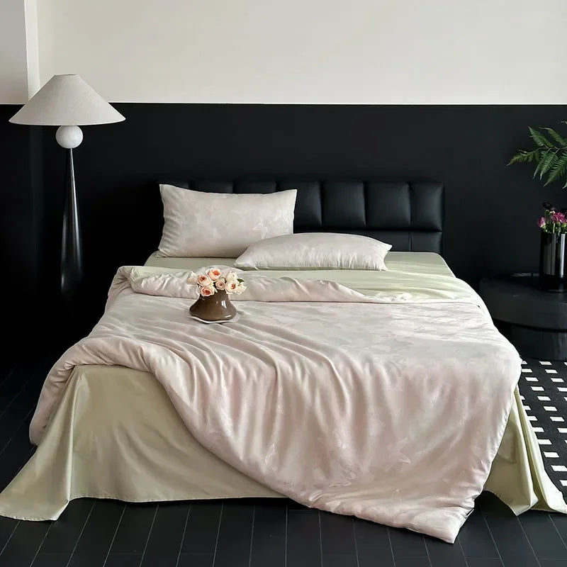 Afralia™ 100% Cotton Jacquard Bedding Set Double King Size Bedroom Decor