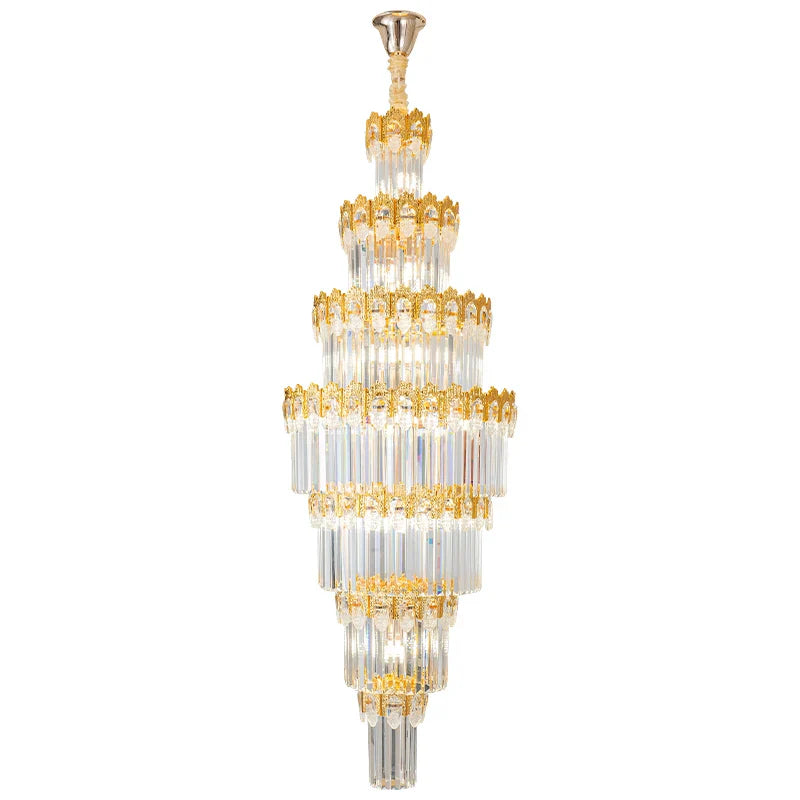 Afralia™ Crystal Staircase Chandelier: Luxurious European Style for Villa Living