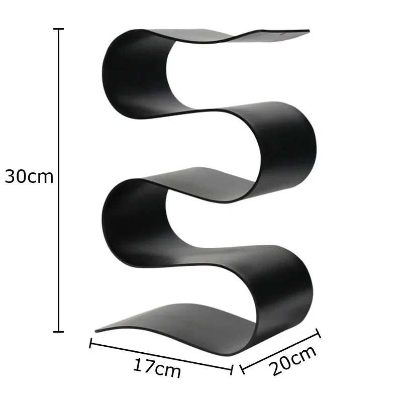Afralia™ Ribbon S-Shape Wine Rack: Stylish Beverage Tray & Bottle Stand for Home Décor.