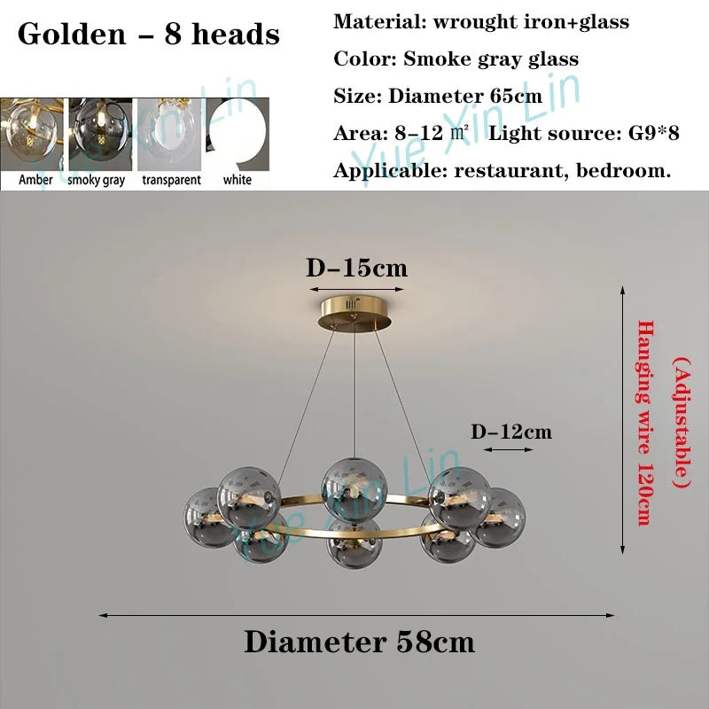 Afralia™ Glass Living Room Chandelier: Luxury Italian Style Ceiling Light for Modern Interior