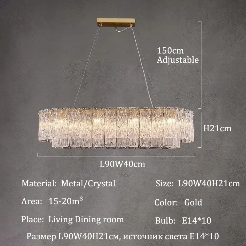 Afralia™ Crystal Ceiling Chandelier for Luxe Living Room & Dining Table Lighting