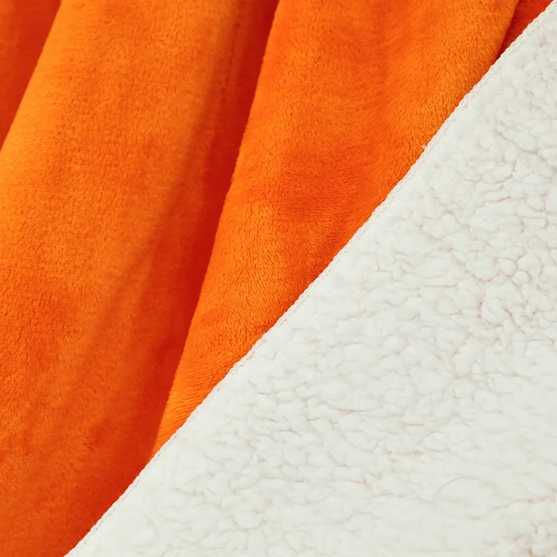 Afralia™ Double-Layer Warm Blanket: Flannel & Lamb Wool Sofa Blanket