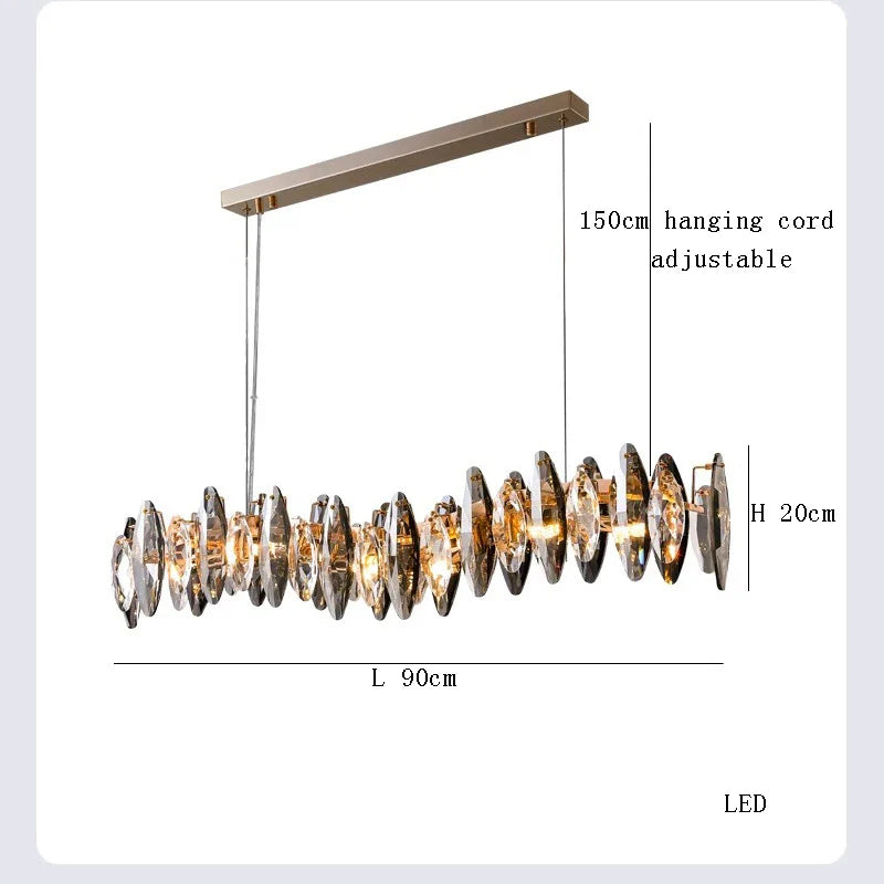 Afralia™ Crystal LED Chandelier: Modern Luxury Indoor Hanging Lamp, Living Room Decor