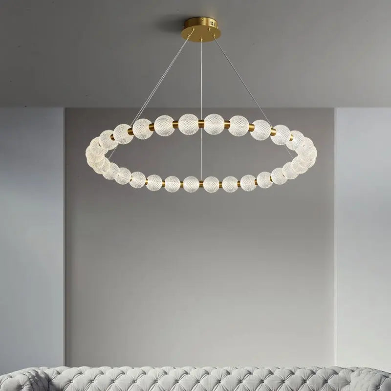 Afralia™ Modern LED Ball Chandelier: Nordic Light Luxury Round Pendant Lamp