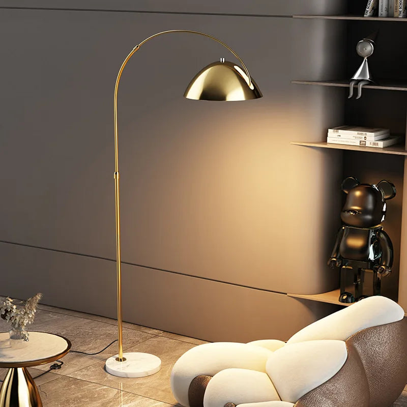 Afralia™ LED Floor Lamp Gold Black Metal Minimalist Modern Living Room Light