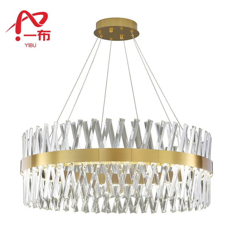 Afralia™ Modern Gold Crystal Ceiling Chandelier for Luxury Living Spaces