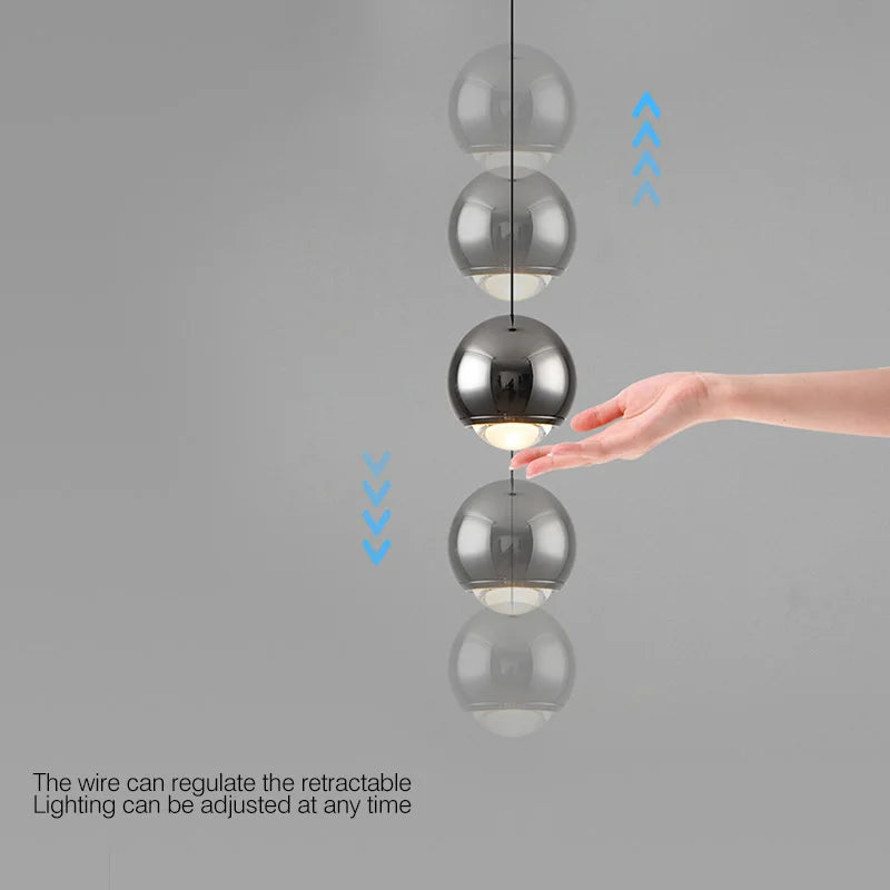 Afralia™ LED Chandelier for Bedroom Kitchen Study Chrome Gold Modern Pendant Light