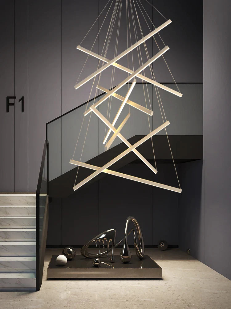Afralia™ LED Chandelier for Modern Duplex Interior, Loft Decor, Living & Dining Room Lighting