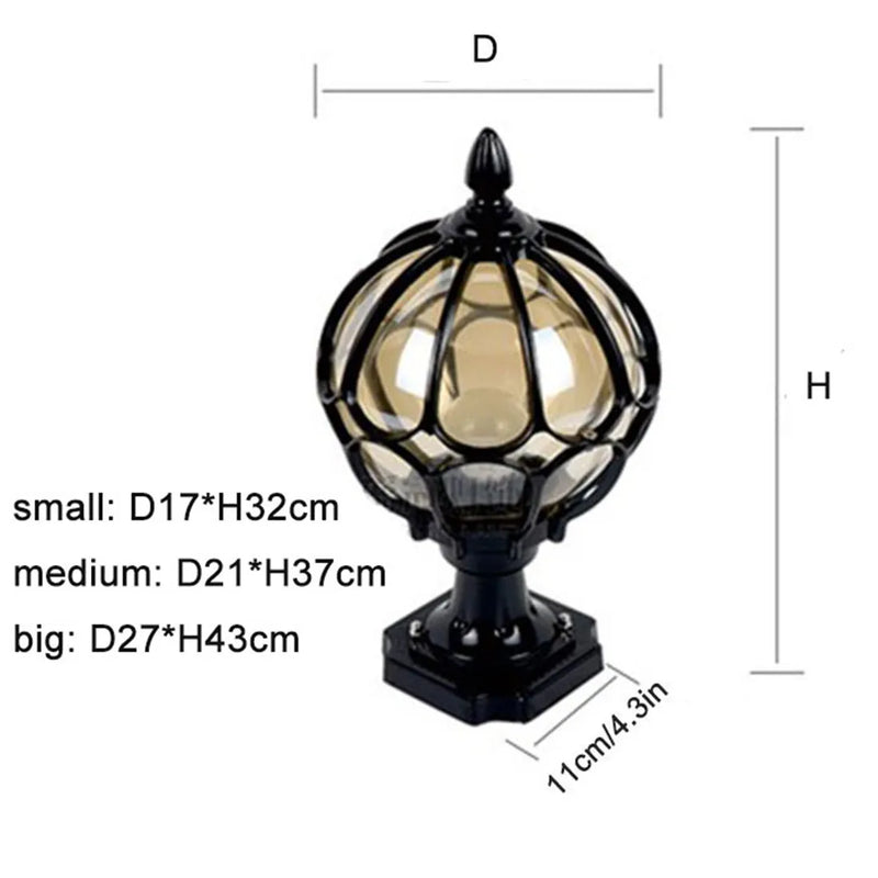 Afralia™ Outdoor Pillar Lamp Wall Lamp, European Globe Post Lamp, Waterproof Garden Yard Pillar Lights