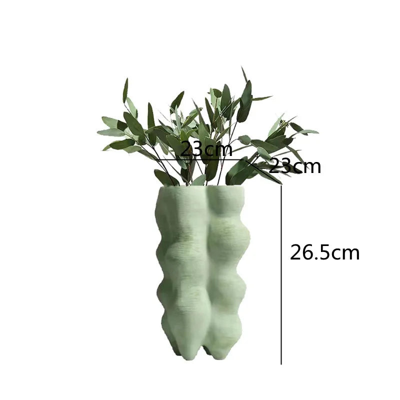 Afralia™ Geometric Resin Vase Sculpture Handmade Art Furnishings Home Decor Vase