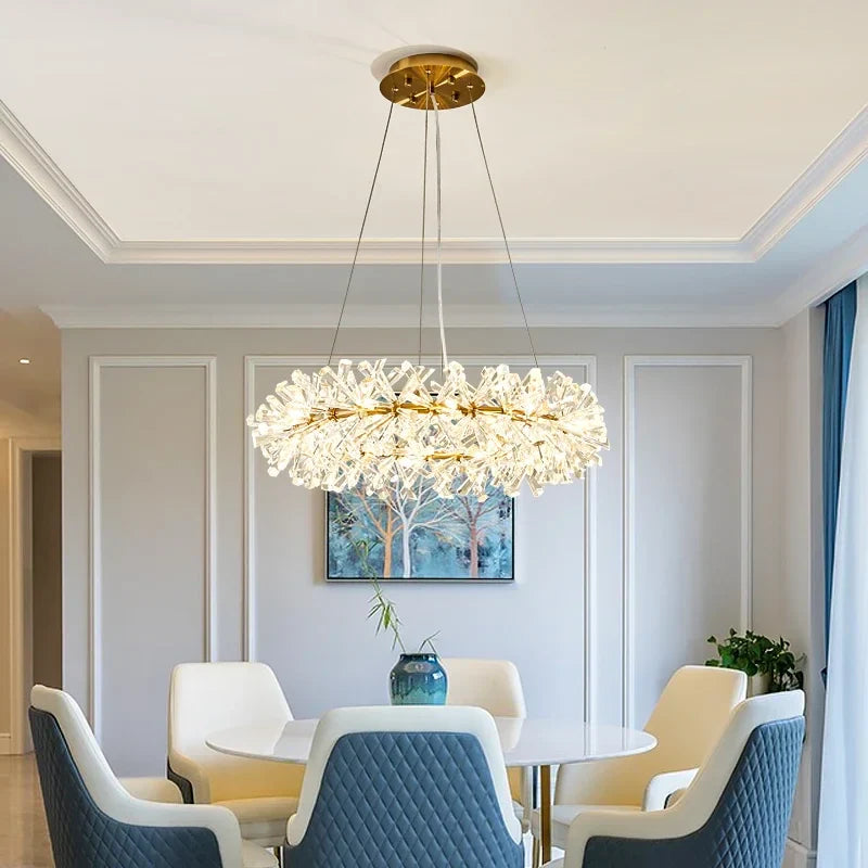 Afralia™ Nordic Crystal LED Ceiling Chandelier: Modern Mid Century Ring Pendant Lights