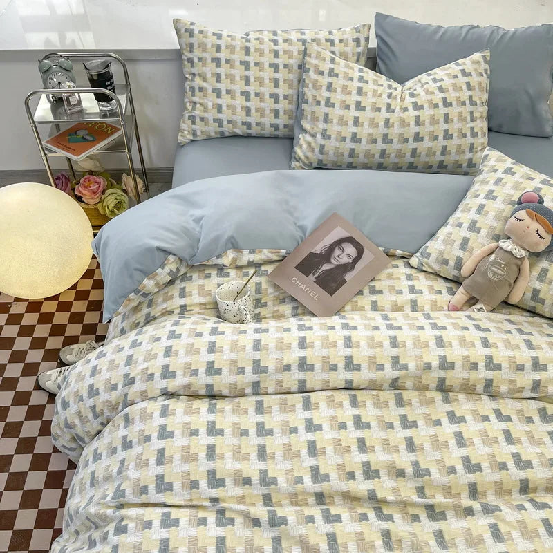 Afralia™ Geometric Pattern Bedding Sets: King & Queen Sizes, Smooth & Breathable Bedclothes
