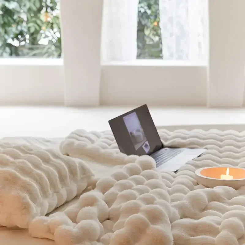 Afralia™ Luxe Faux Fur Winter Blanket: Premium Warmth & Comfort for Bed or Sofa