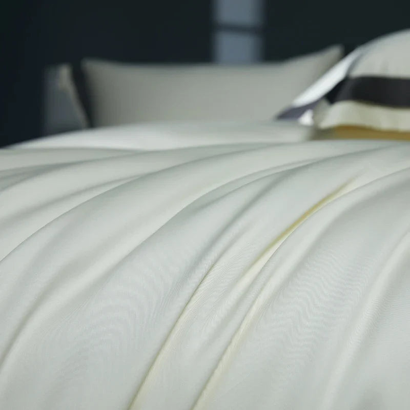 Afralia™ Satin Silky Hotel Style Bedding Set, Monochromatic 1400TC Duvet Cover with Sheets & Pillowcases