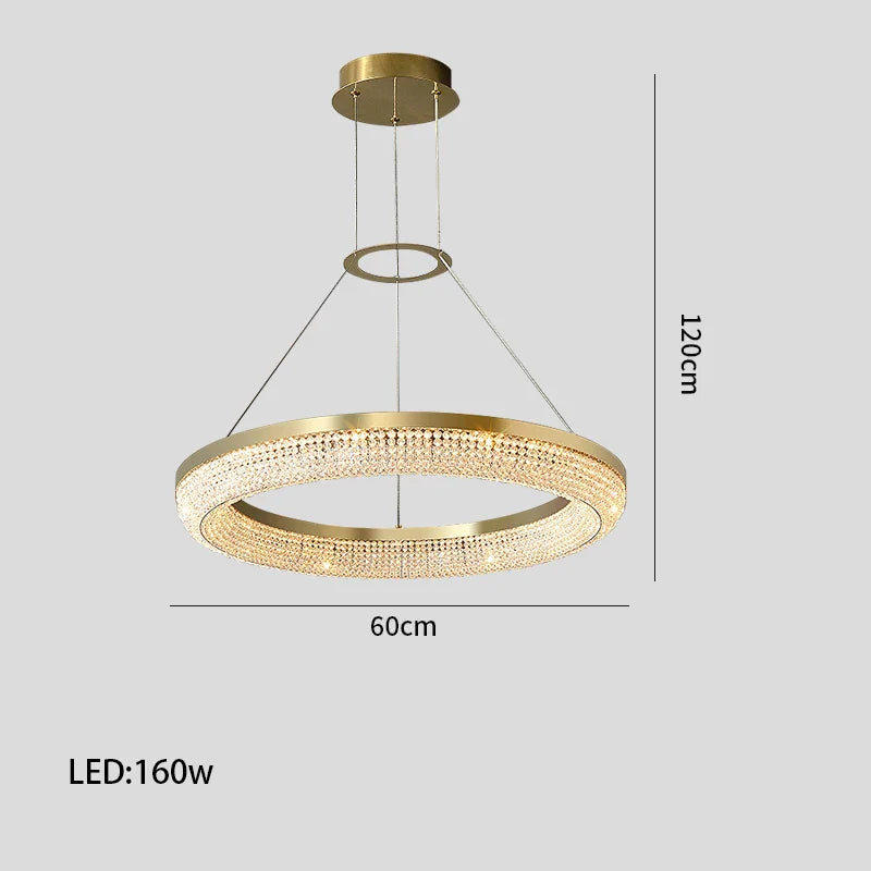 Afralia™ Luxury LED Ring Light Chandelier for Dining Room Décor