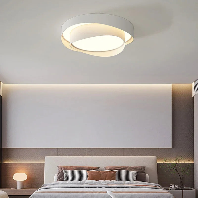 Afralia™ Modern White LED Ceiling Light - Nordic Minimalism Luminarias for Bedroom