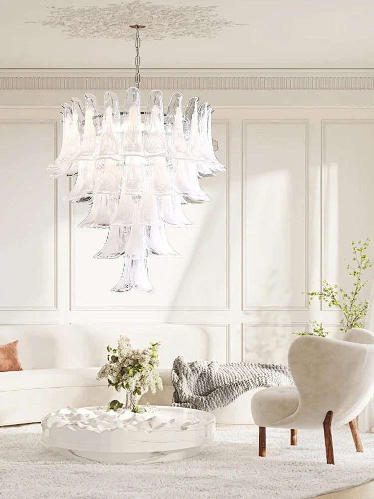 Afralia™ French White Glass Pendant Lights: Luxury LED Hanging Lamps for Living & Dining Rooms