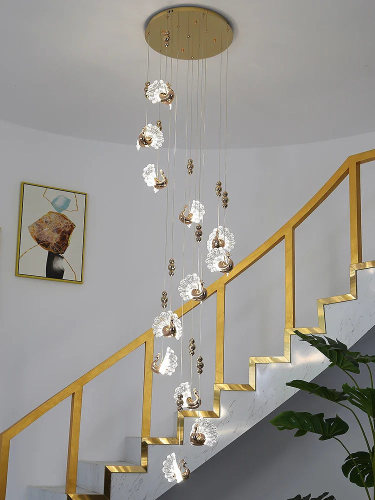 Afralia™ Modern LED Spiral Chandelier for Living Room, Staircase, Lobby, Bedroom, Hotel Lighting