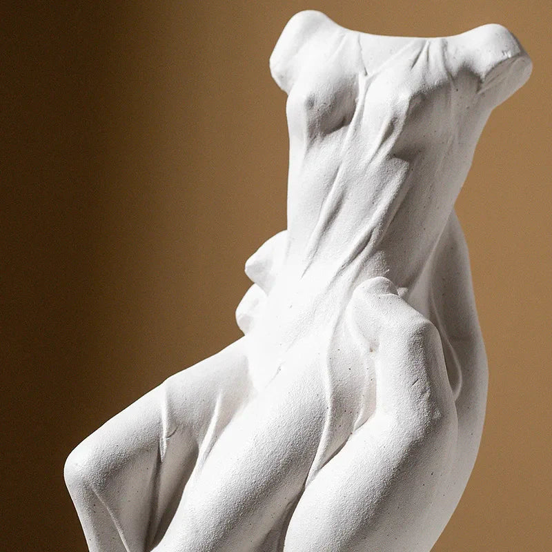 Afralia™ Venus Hand Ceramic Vase Nude Art Decor Ornament Palm Home Decoration