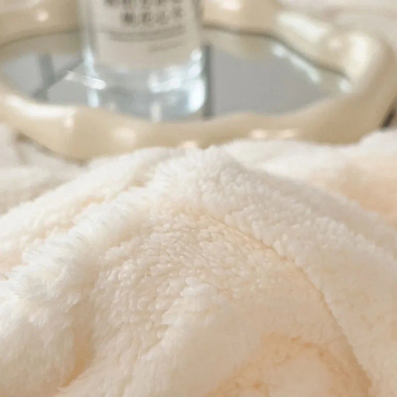 Afralia™ Luxe Taffeta Velvet Carved Blanket: Double-Sided Plush for All Seasons