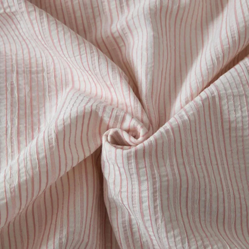 Afralia™ Nordic Cotton Jacquard Bedding Set: Super Soft Striped Duvet Cover Kit