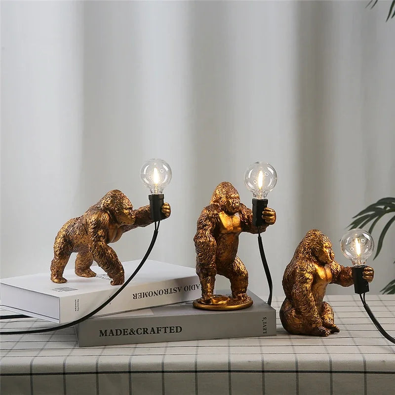 Afralia™ Nordic King Kong Resin Floor Lamp Office Desk Light LED Living Room Decor