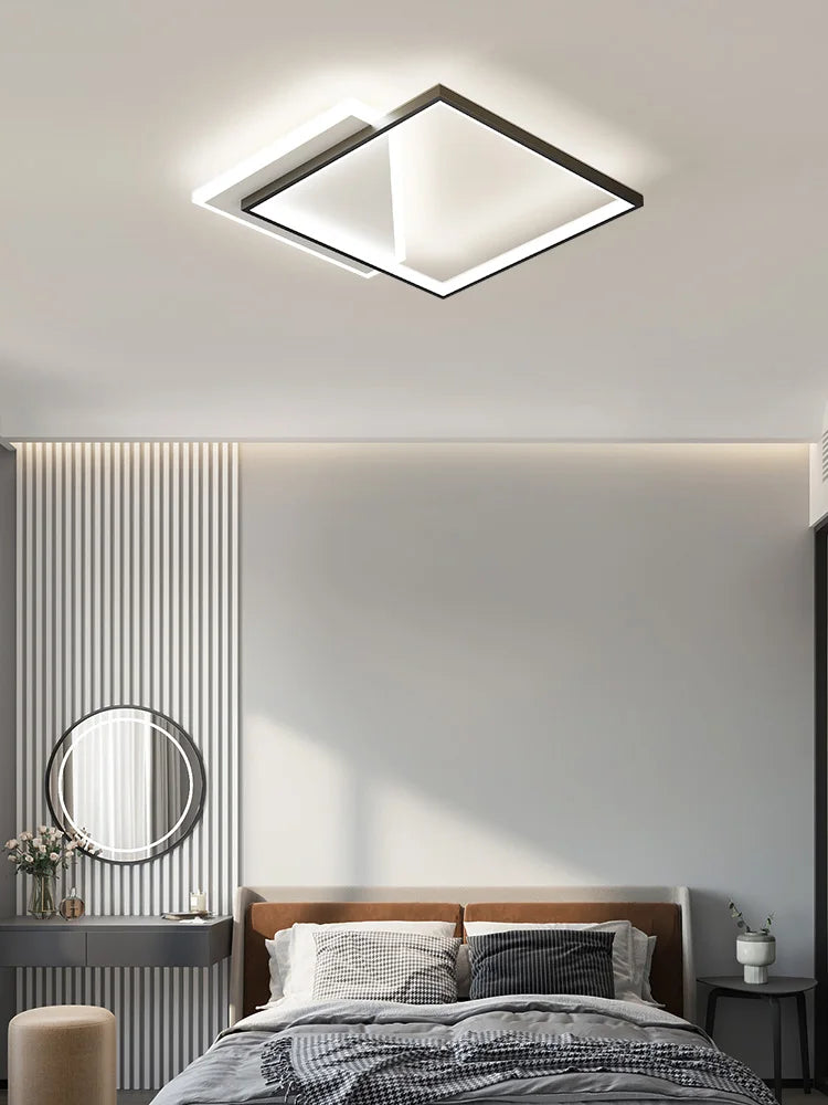 Afralia™ Geometric LED Ceiling Lamp | Modern Nordic Bedroom Study Light