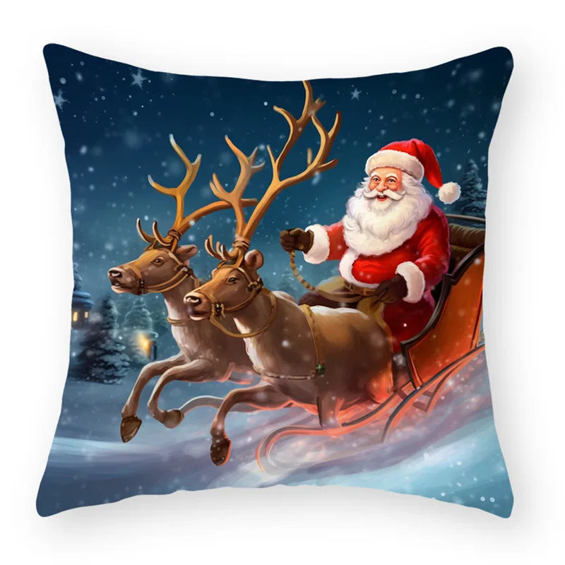 Santa Claus Print Christmas Pillowcase by Afralia™ - Festive Home Decor for Sofa & Car