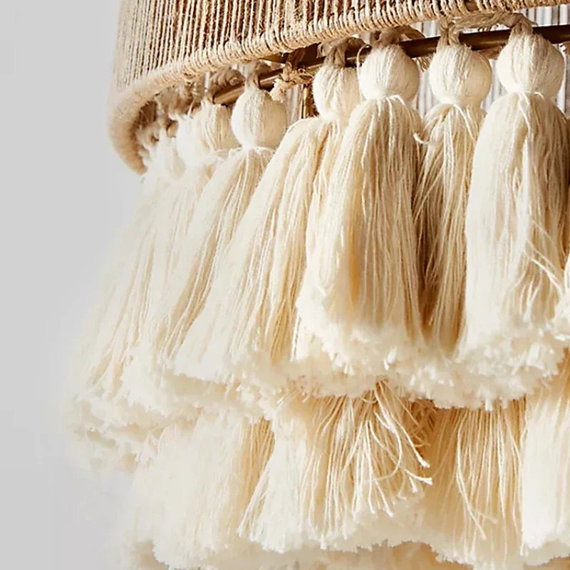 Afralia™ Bohemian Hemp Rope Tassel Pendant Light for Home Decor