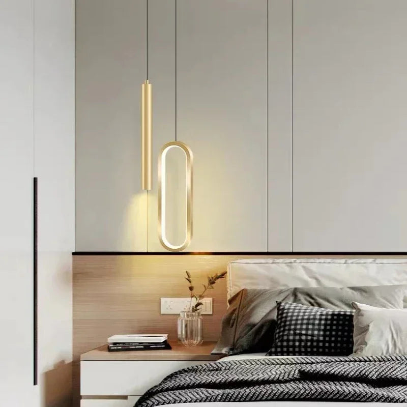 Afralia™ Modern LED Minimalist Chandelier: Nordic Bedroom Pendant Light for Stylish Home Decor