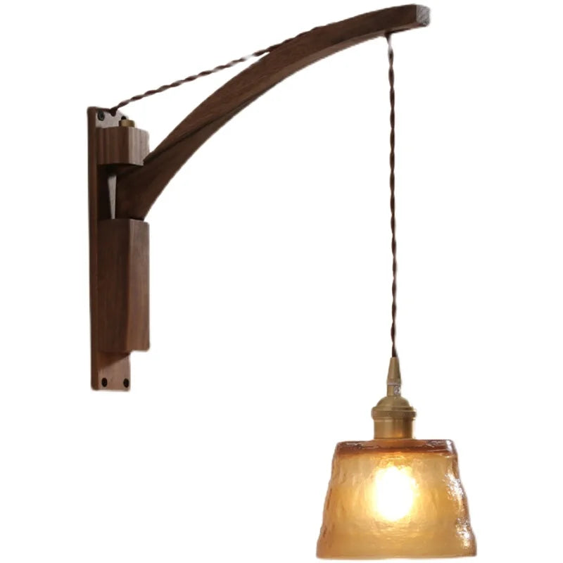 Afralia™ Nordic LED Wall Sconce Walnut Copper Stair Light Fixtures