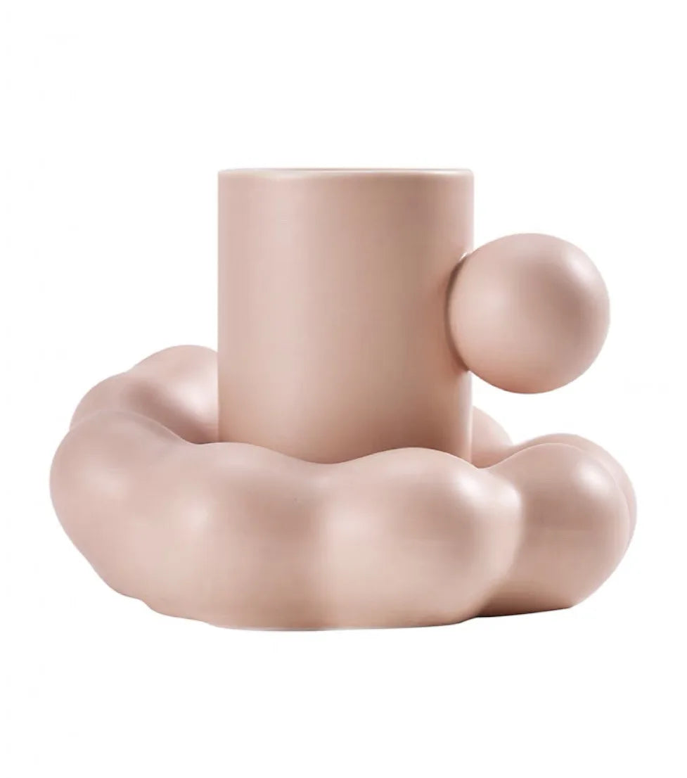 Afralia™ Ceramic Cloud Cup & Saucer Set - Dining Table Coffee Tea Afternoon Milk Juice Mug