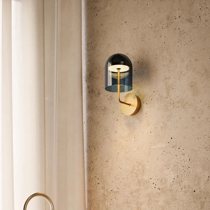 Afralia™ Blue Glass Wall Lamp: Luxury Room Decor Light Fixture