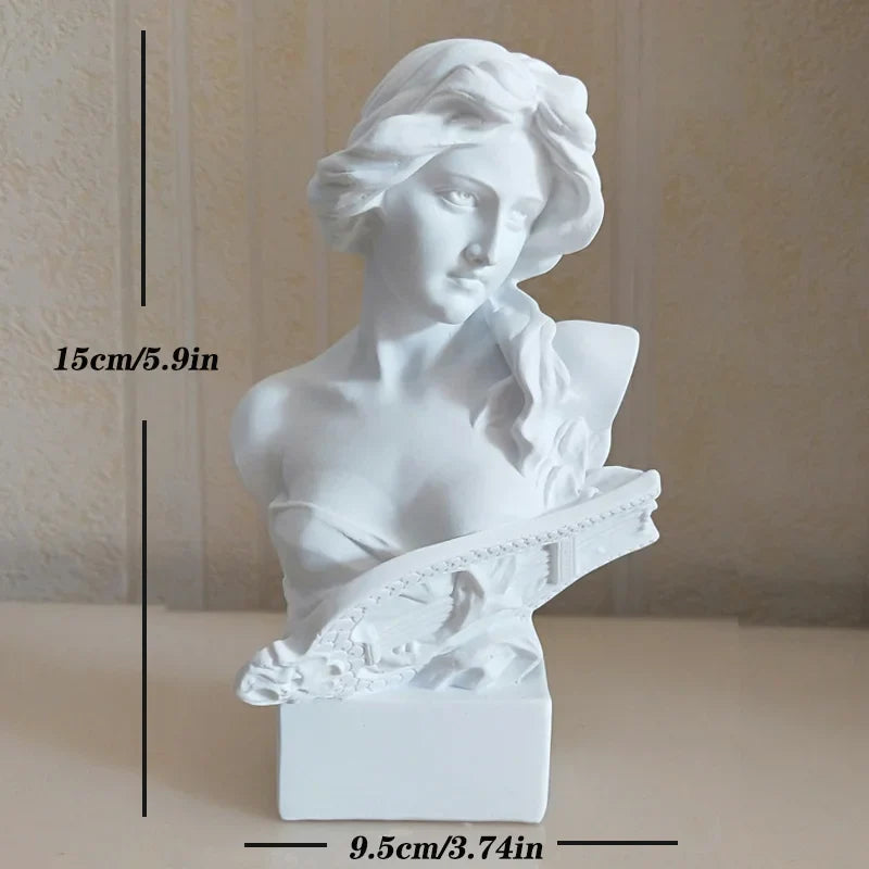 Afralia™ David Statue Head Sculpture Mini Gypsum Resin Art Craft Home Decor