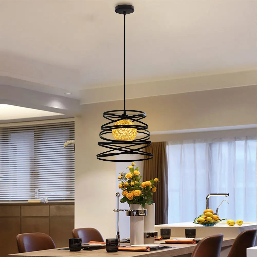 Afralia™ Modern LED Spiral Swirl Pendant Lamp Shade Chandelier for Living Room
