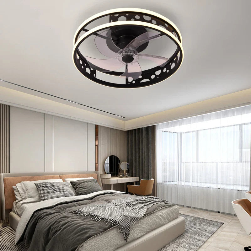 Afralia™ Modern Remote Control Ceiling Fan Light for Living Room Bedroom Dining Area
